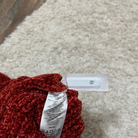 LOFT Small Rust Red Chenille Turtleneck Heavy Knit Cozy Pullover Sweater - Picture 4 of 5